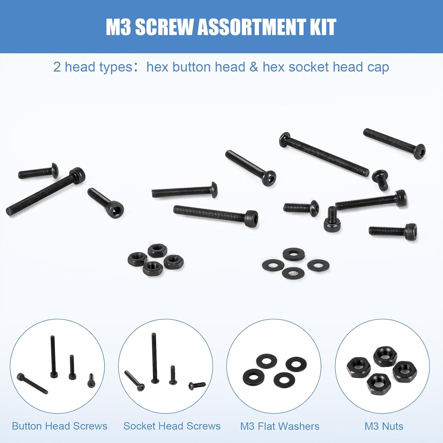 1600Pcs M3 Metric Screw Kit, 1 - огляд і ціна Nuts Mix